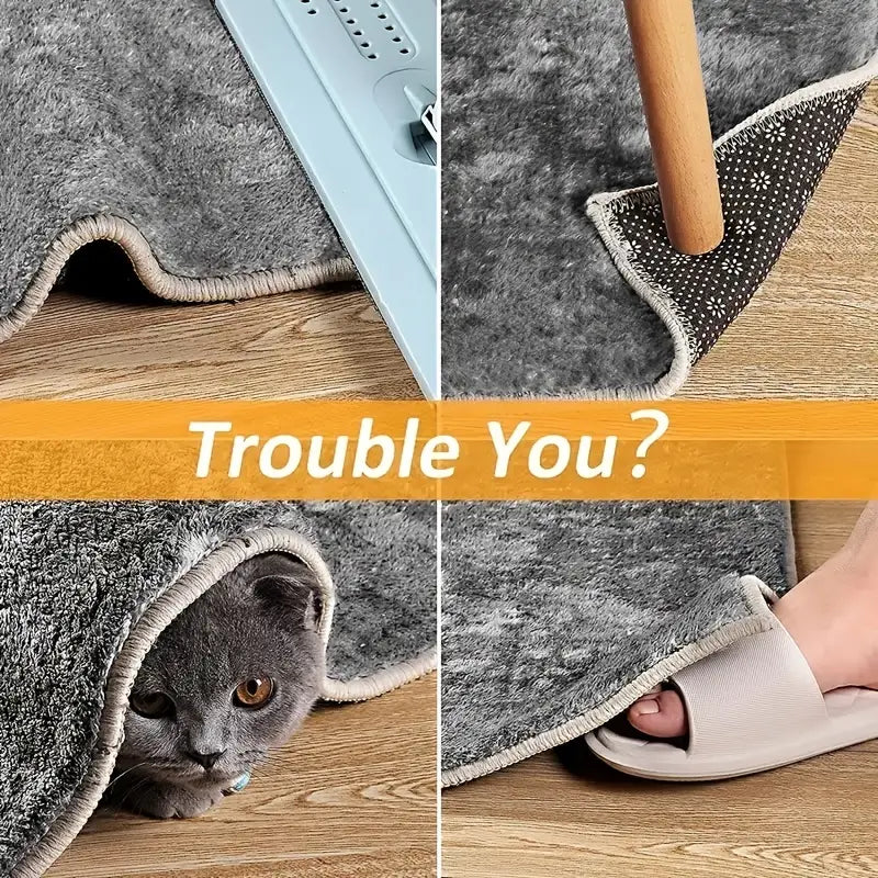 4pcs Heart-shaped Rug Grippers for Anti-Slip Protection