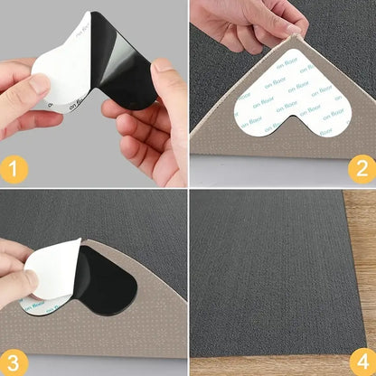 4pcs Heart-shaped Rug Grippers for Anti-Slip Protection